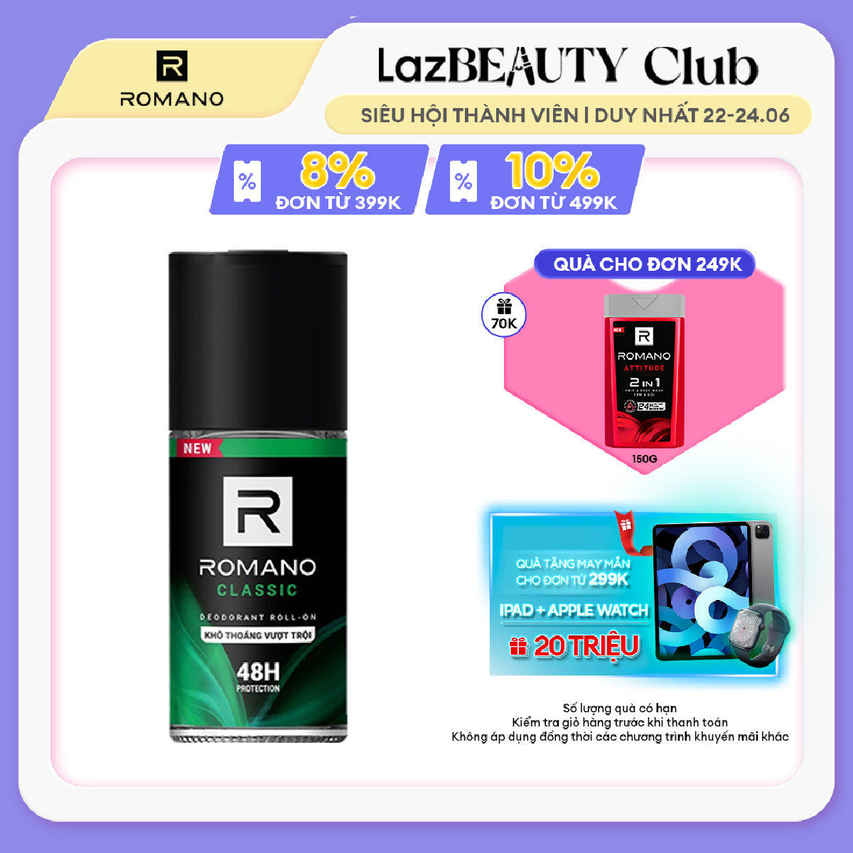 Lăn khử mùi Romano Classic 50ml