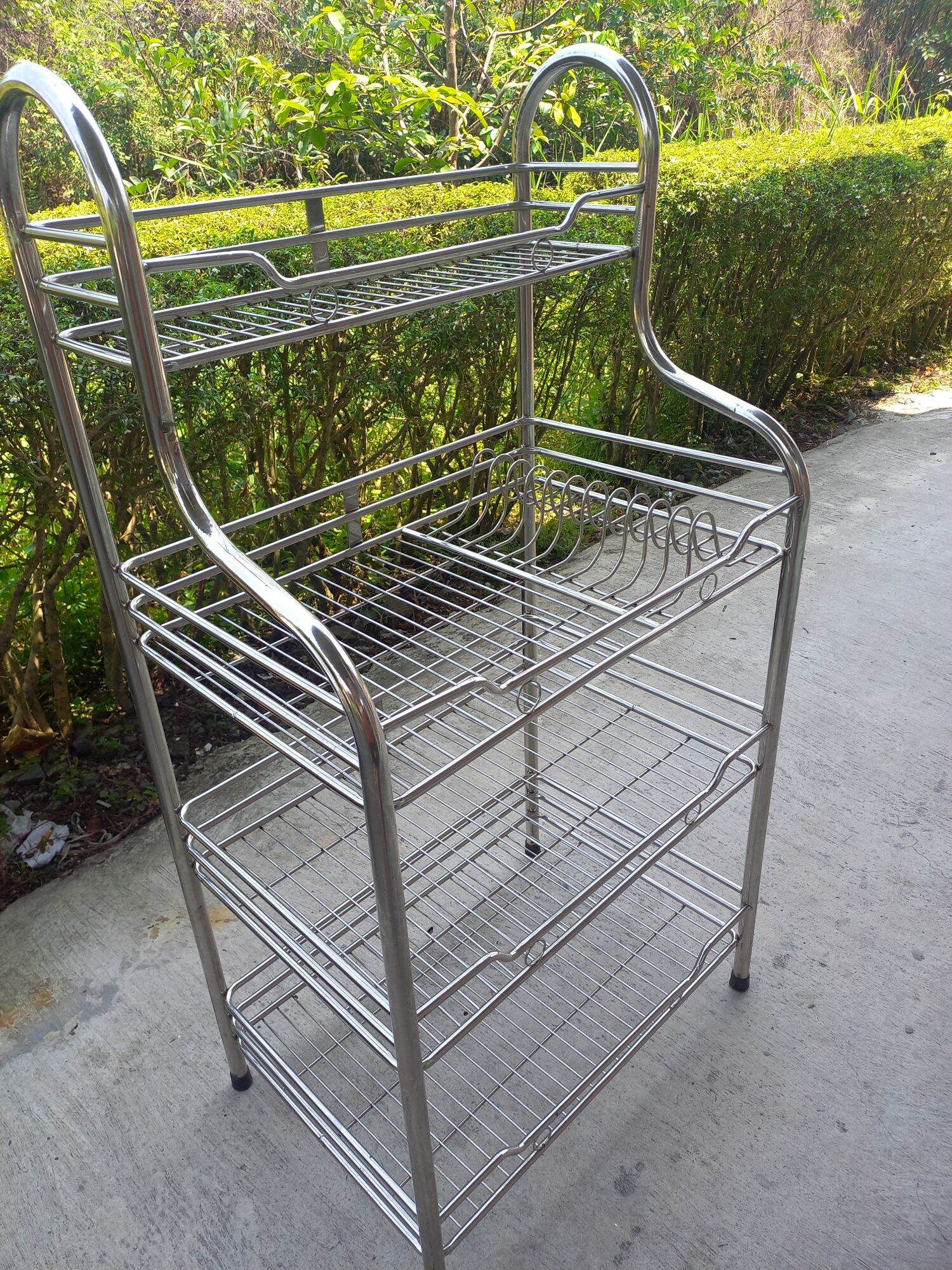 Kệ úp chén inox 4 tầng vĩ lửng. 40cm x 60cm.có úp dĩa