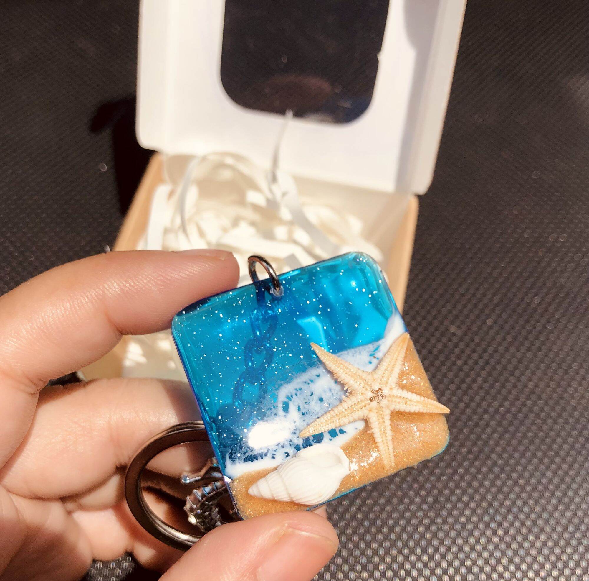 Móc khóa Bãi Biển Handmade Keychain Tặng hộp, thêm tên theo yêu cầu