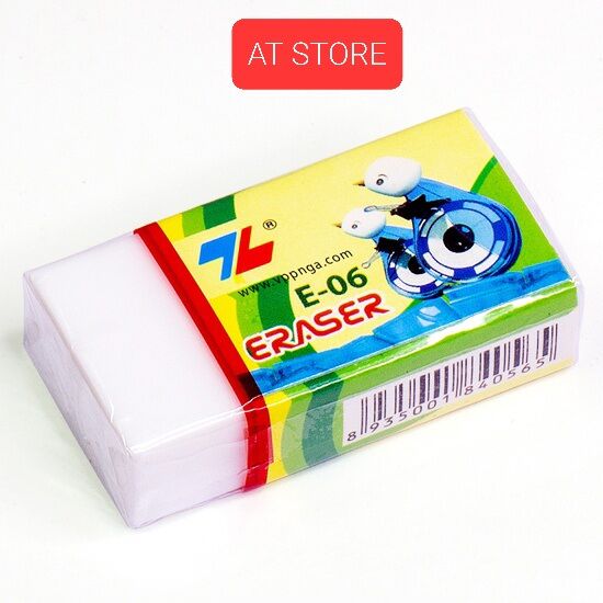Gôm, tẩy Thiên Long E-06 bôi sạch, nhẹ tay, ít vụn, không chất độc hại. Dùng để gôm, tẩy viết chì, đảm bảo hàng chuẩn.