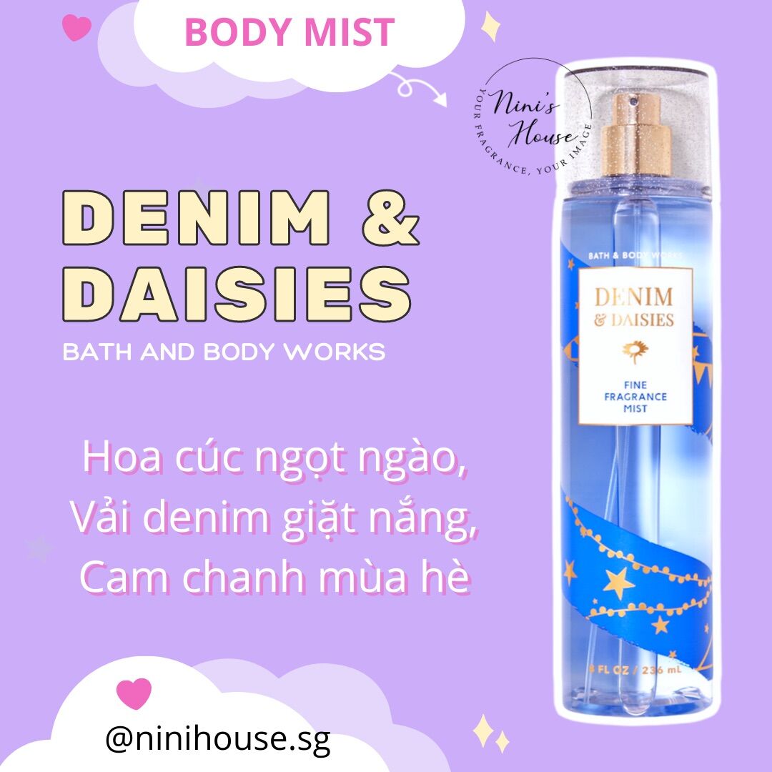 Denim and daisies | xịt thơm body mist bath and body works