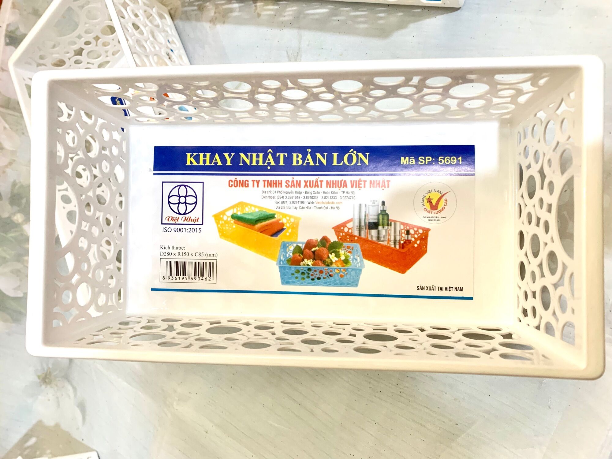 Rổ nhựa chữ nhật (28*15*8.5 cm)giá sỉ