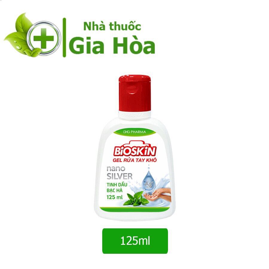 Gel rửa tay khô Bioskin hương bạc hà thơm mát 125ml - Dược Hậu Giang