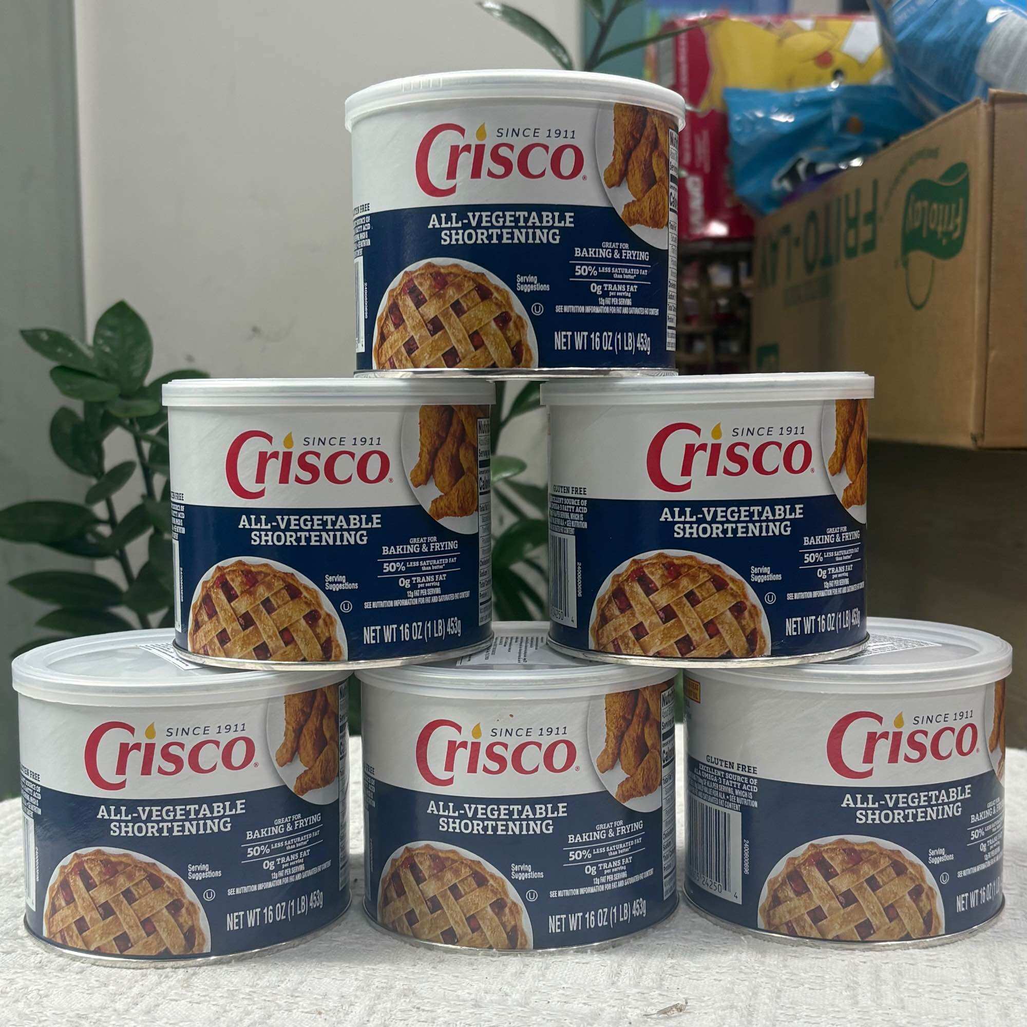 Mỡ Thực Vật Crisco All Vegetable Shortening 453g Mỹ - Mỡ Thực Vật Cho Bánh Quy, Bánh Pie & Chiên Nướng, Giúp Bánh Giòn Xốp, Thơm Ngon