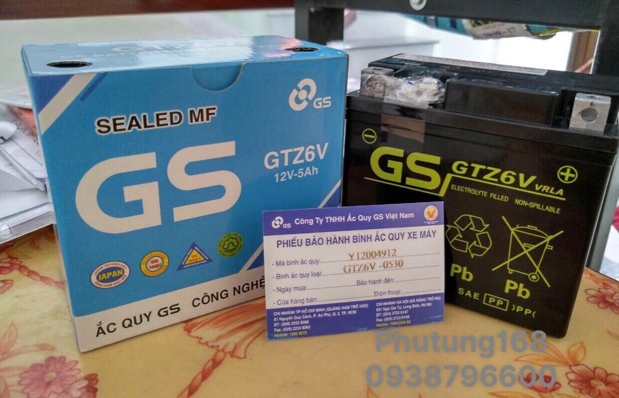 [Chính hãng HCM] Bình acquy Gs GTZ6V-5AH dành cho AB FI-Lead 125-vision125- PCX, SH125 o