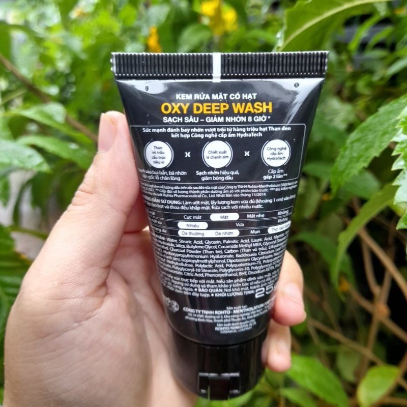 Kem Rửa Mặt Có Hạt Sạch Sâu Oxy Deep Wash - 25G