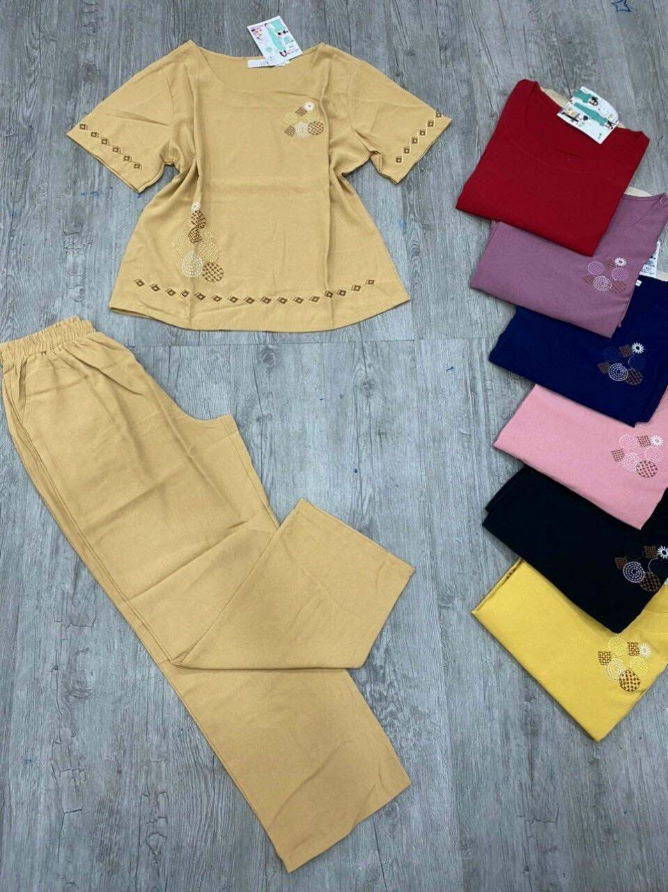Đồ bộ mặc nhà chất liệu vải gãy thái ######