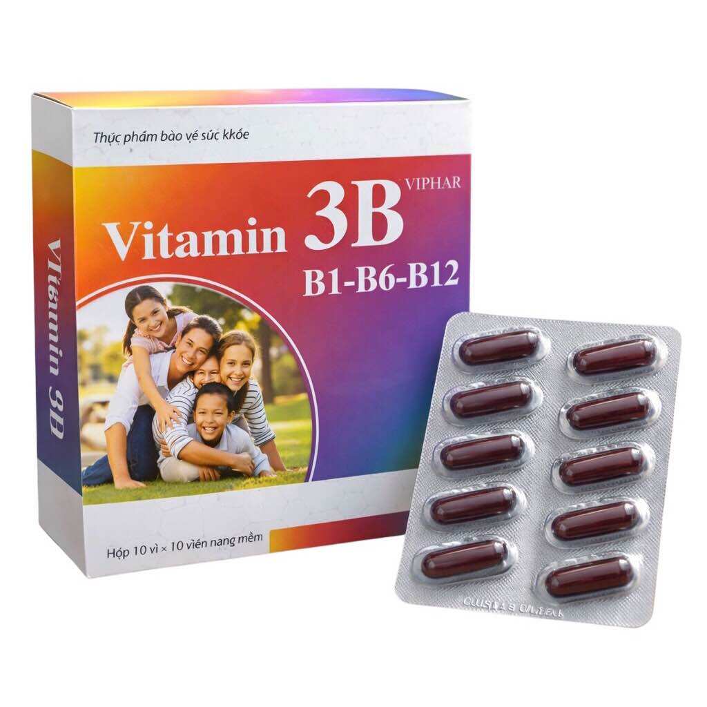 Viên uống Vitamin 3B Viphar (Hộp 100 viên) Hỗ trợ giúp bổ sung vitamin B1, B6, và B12 cho cơ thể.