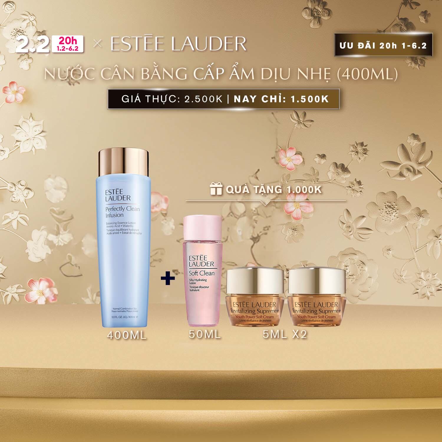 Nước cân bằng cấp ẩm Estee Lauder Perfectly Clean Infusion Balancing Essence Lotion with Amino Acid 