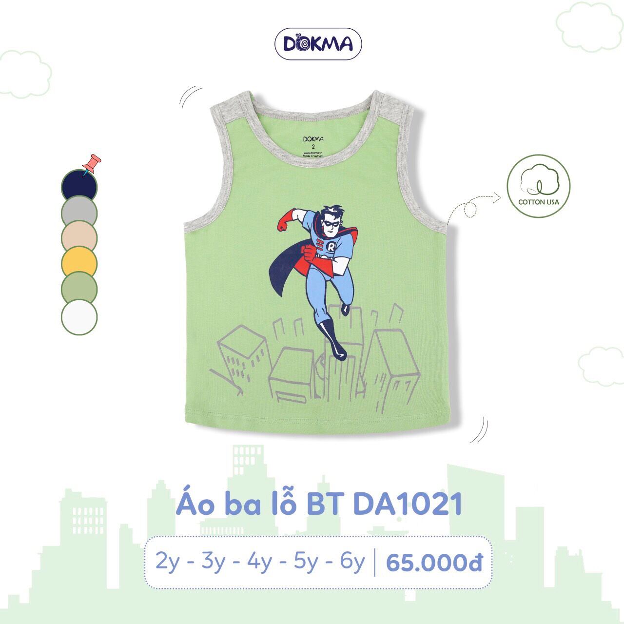 Áo ba lỗ Bé Trai Dokma 2-6 tuổi