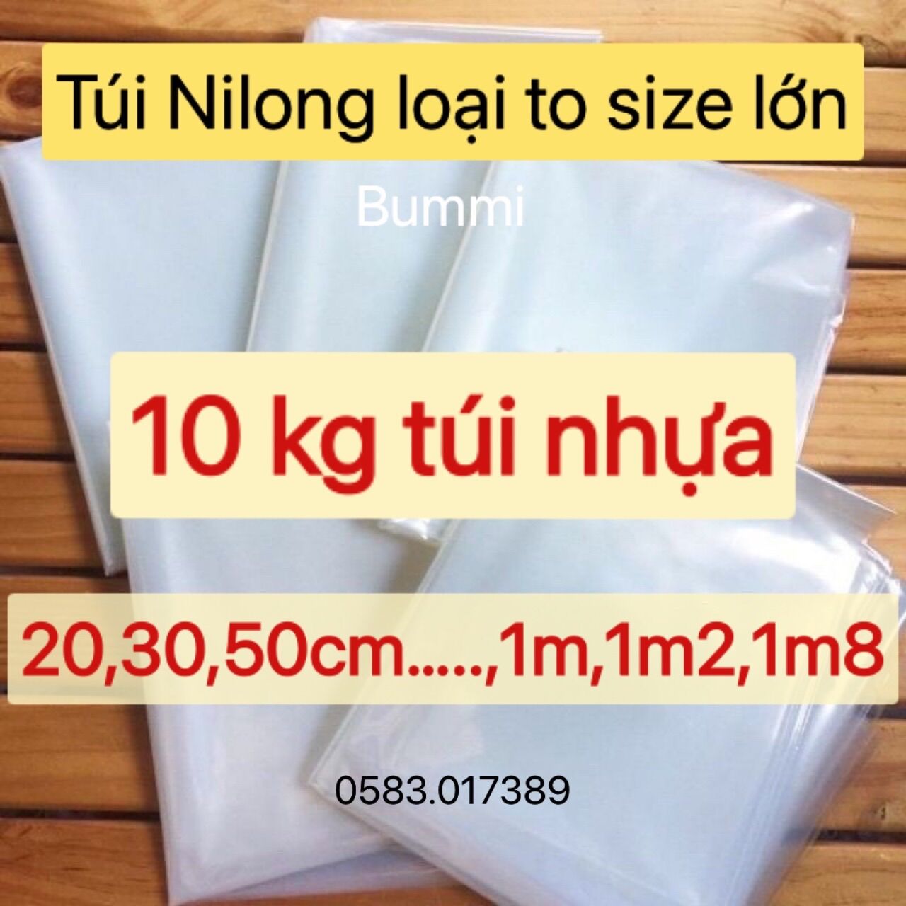 Túi nhựa Túi PE túi nilong loại dẻo 10kg các loại