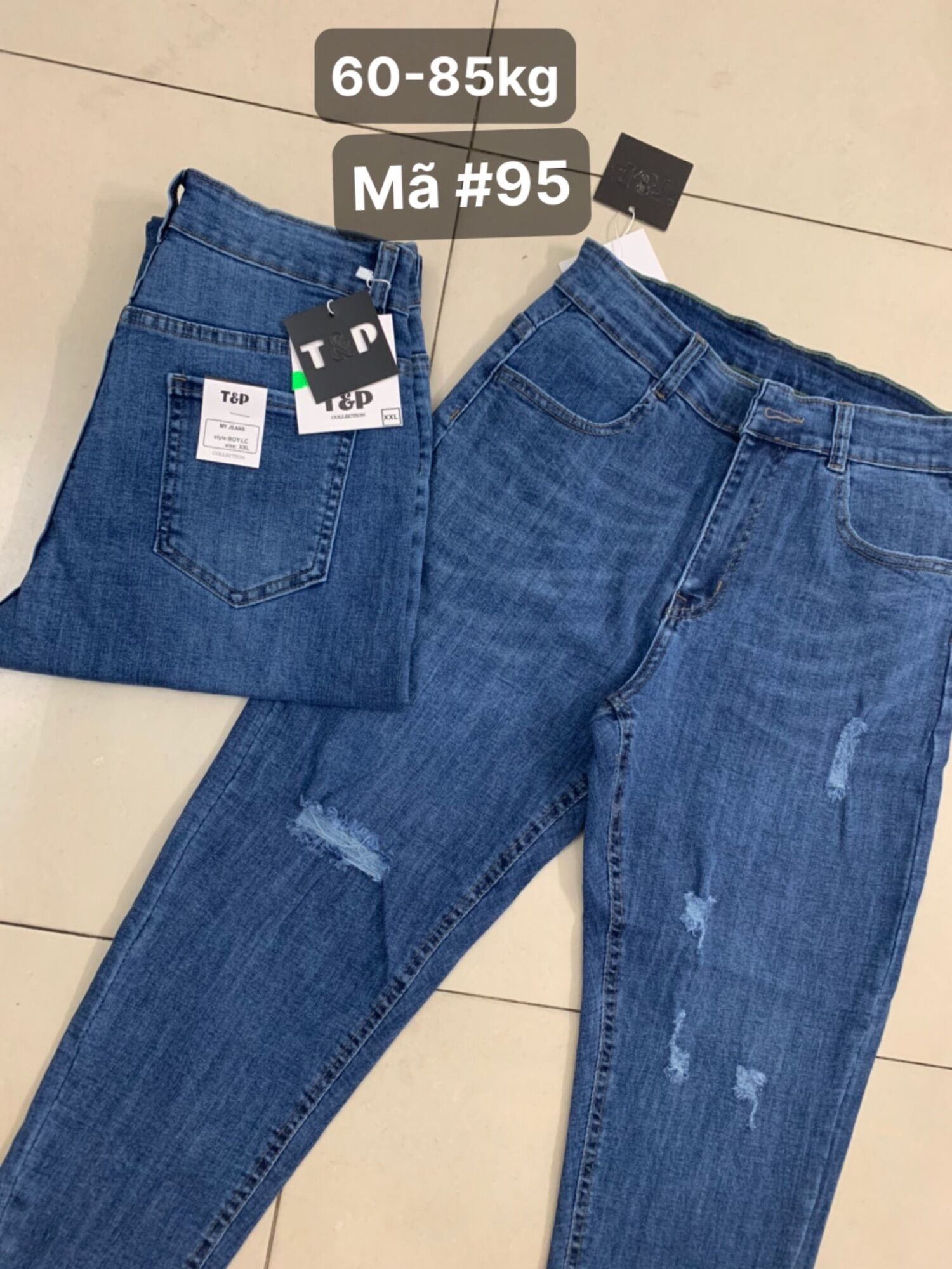 Quần jean baggy bigsize co dãn 60-85kg
