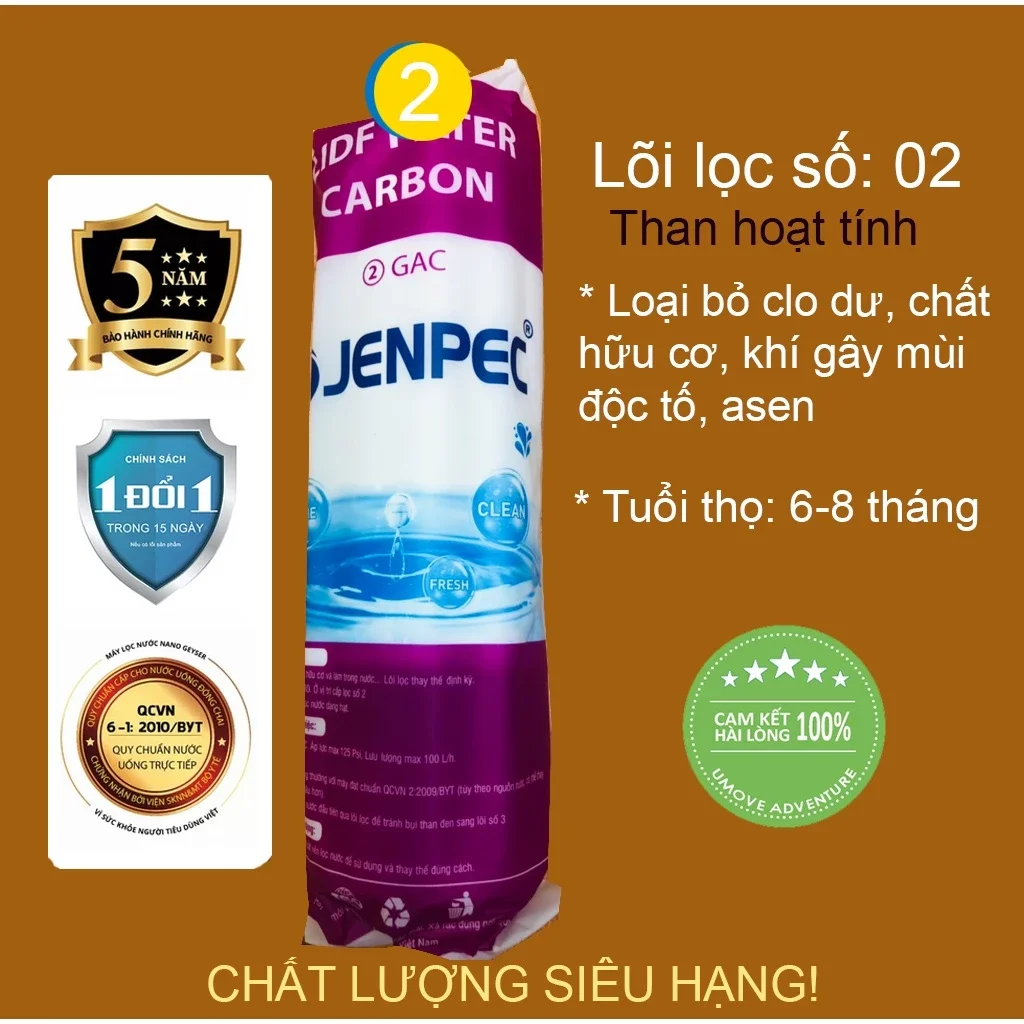 Lõi lọc nước jenpec 1,2,3 chính hãng