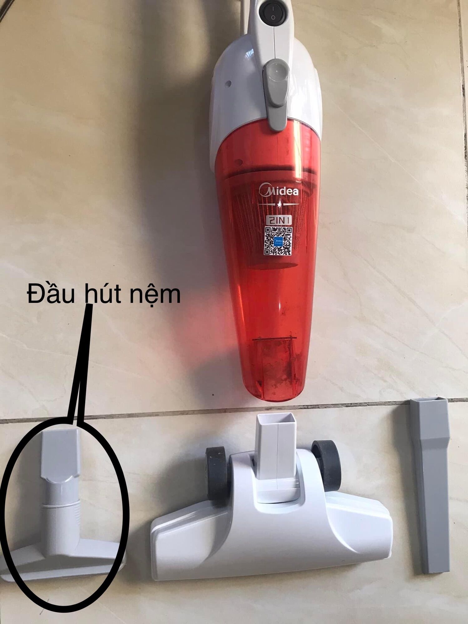 Máy hút bụi cầm tay midea sc861a màu hồng + tặng bộ lọc hepa