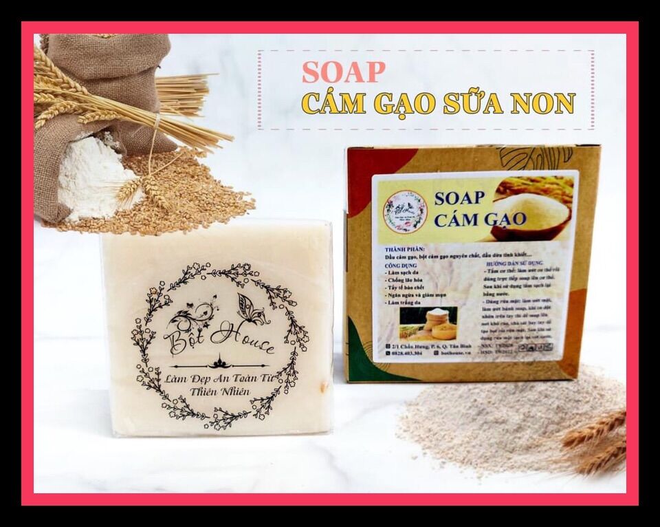Soap gạo vuông- hương thơm tự nhiên-t