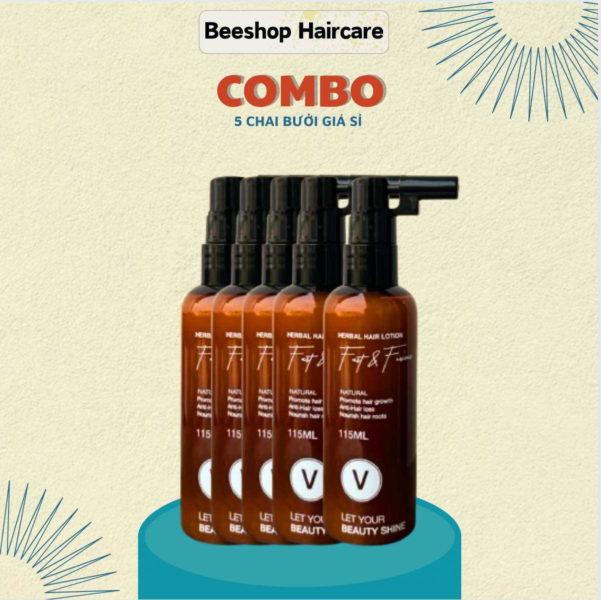 Combo 5 chai xịt bưởi kích mọc tóc và giúp tóc nhanh dài nuôi dưỡng da đầu vyvyhaircare