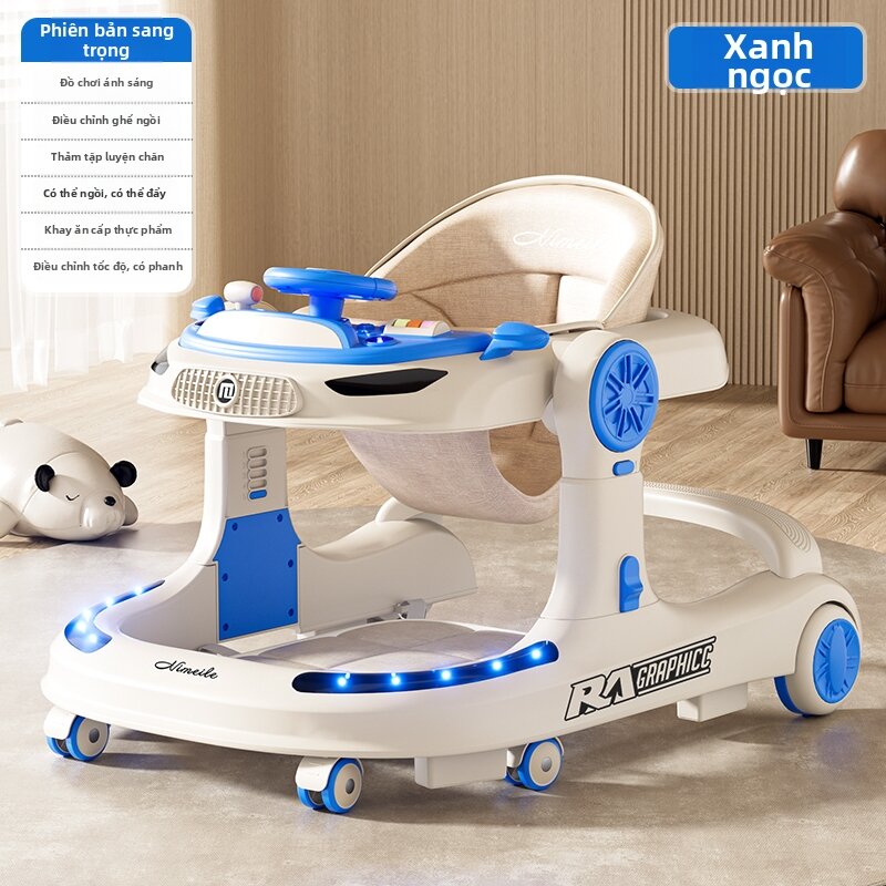 Foldable Multi-functional Infant Walker Stroller with Lights - 7