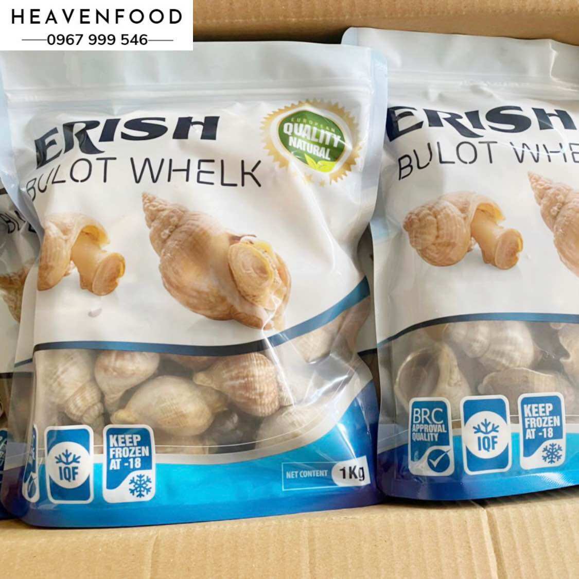 Ốc Bulot Pháp, size 20-30 con/kg. Hàng tươi ngon, sạch cát. Túi y hình