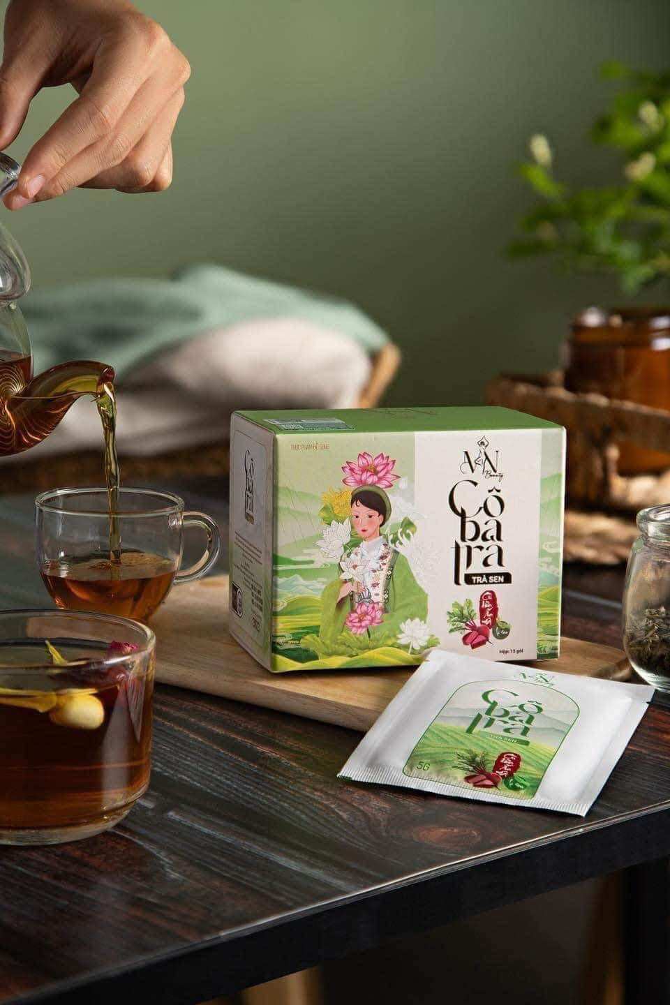 Trà Đào Đông Anh mẫu mới 20 gói trà tặng kèm 5 gói cô ba trà giảm mỡ bụng