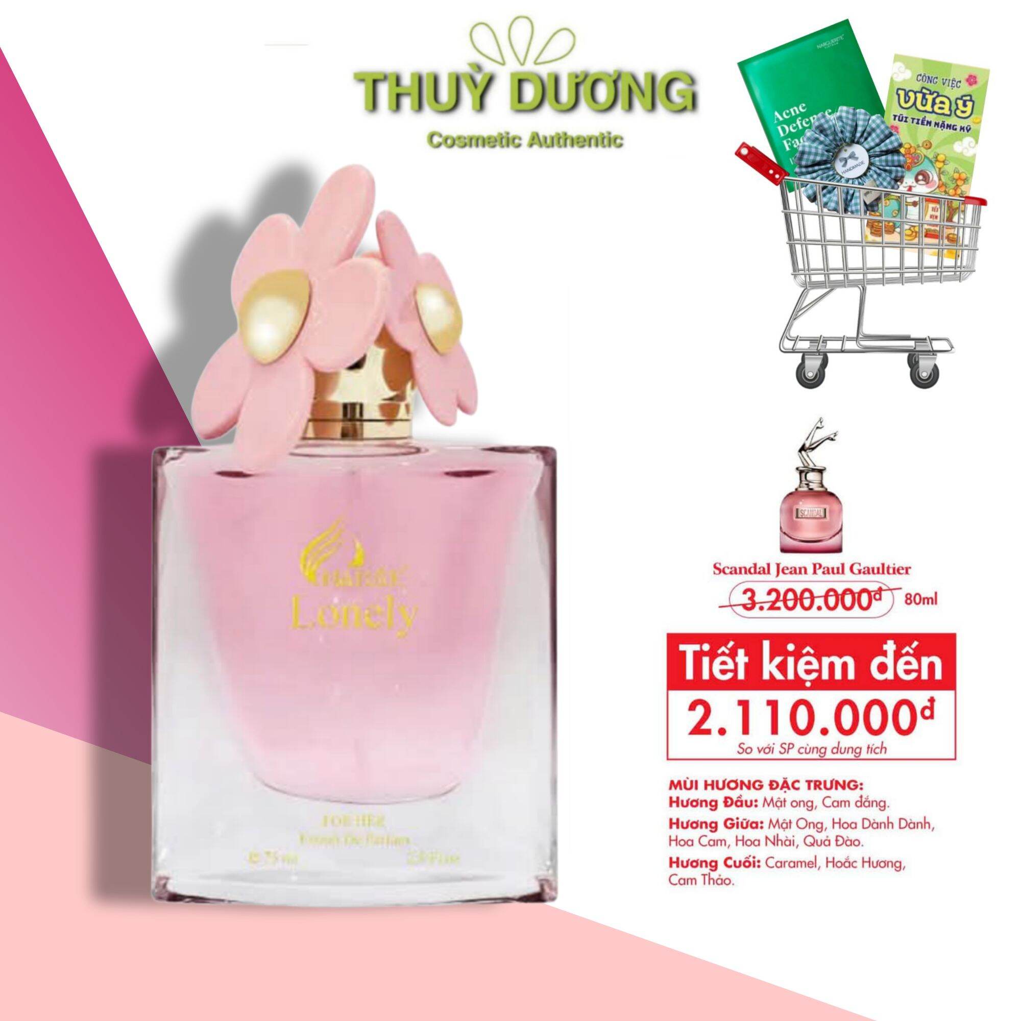 Nước hoa nữ Lonely 75ml charme hương dịu nhẹ ngọt ngào quyến rũ