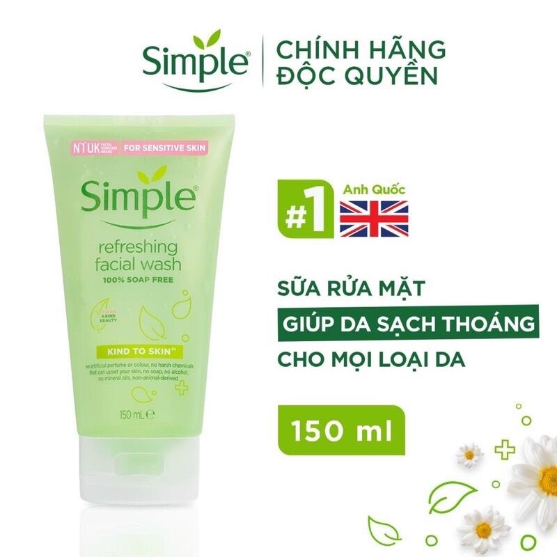 Sữa rữa mặt chính hãng simple