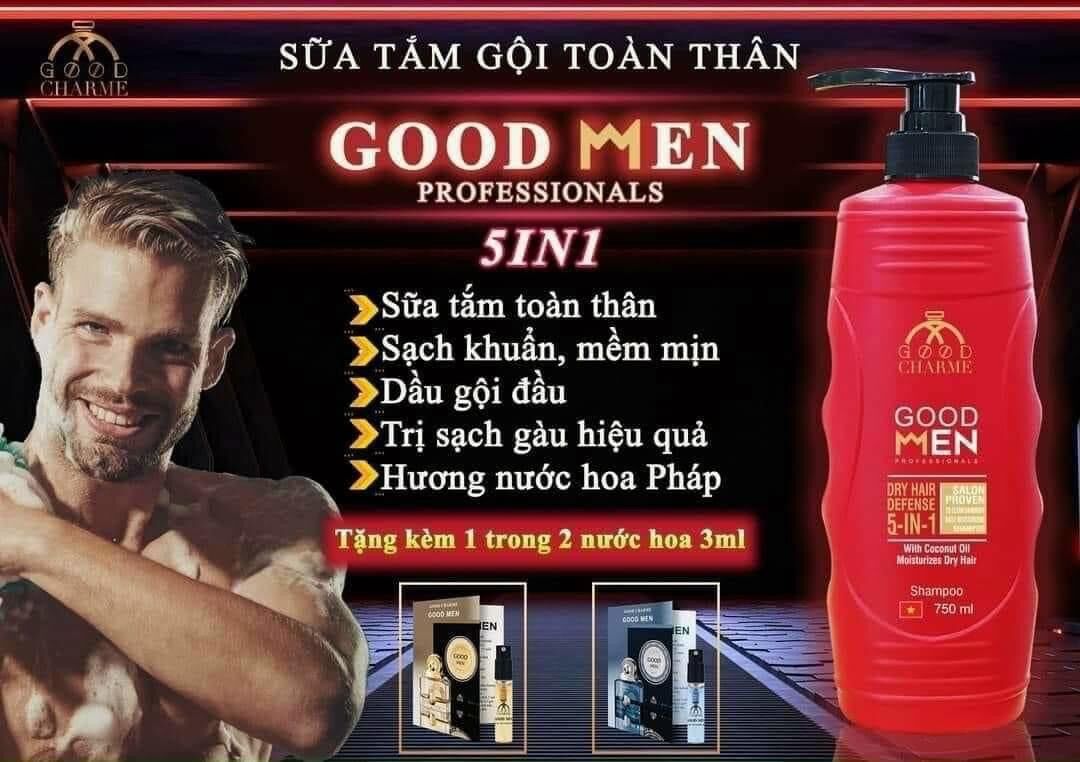 [ tặng test ] sữa tắm goodmen cho nam xanh đỏ