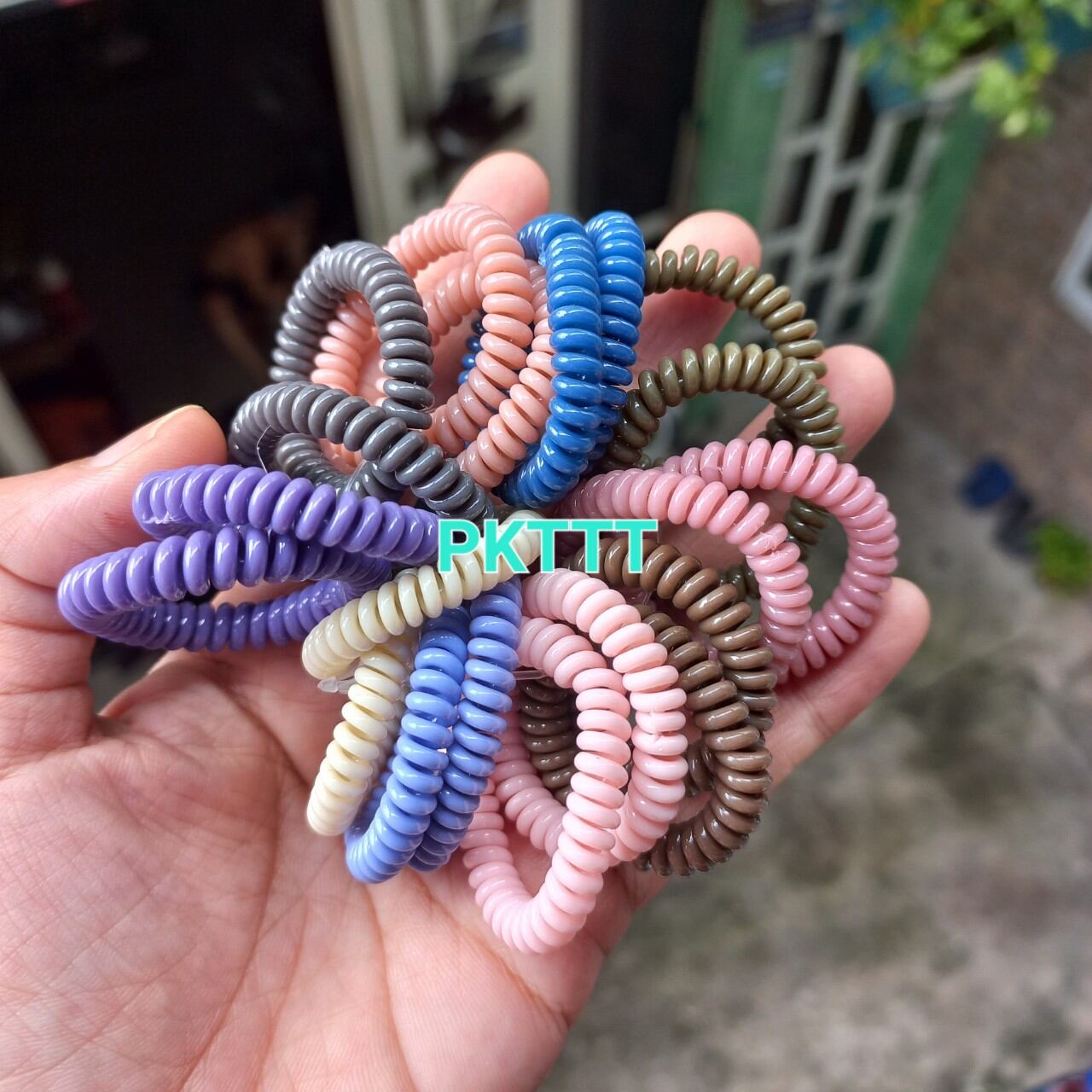 Combo 10 Lò xo cột tóc nhí màu xinh xắn (rộng 3.5cm,bản 0.5cm)