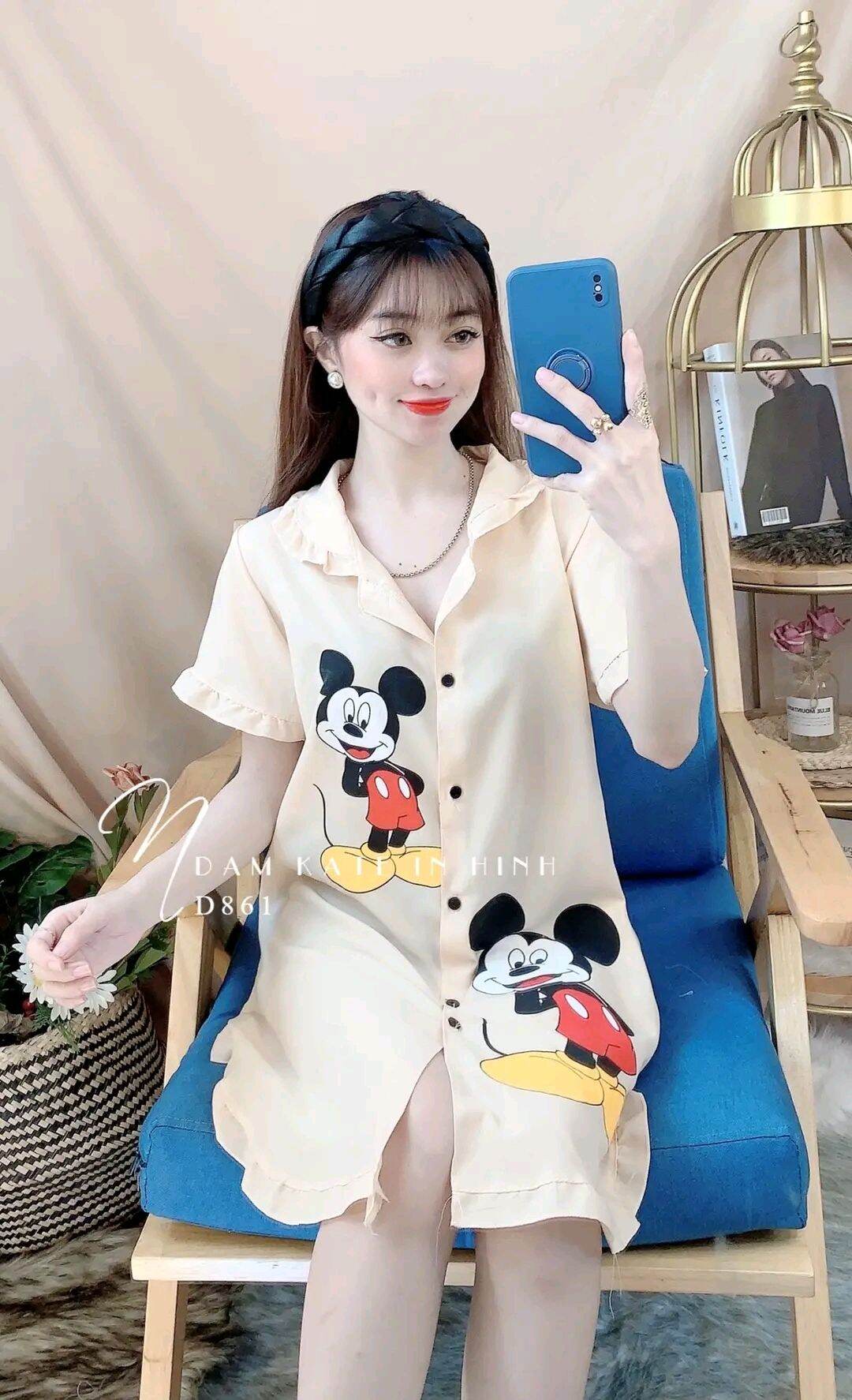 [FreeShip Max] Đầm sơ mi mặc nhà . Đầm ngủ mặc nhà kate lụa cho nữ - M01