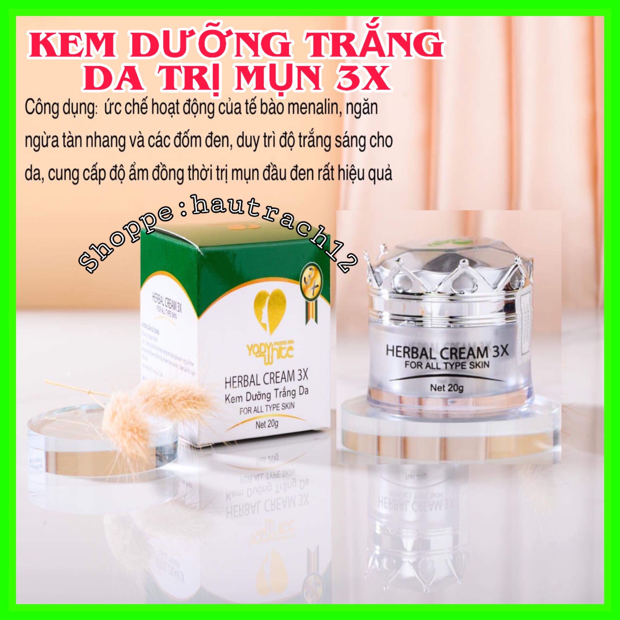 Kem 3X Phương Anh Dưỡng Trắng Cấp Ẩm Ngừa Mụn Đầu Đen