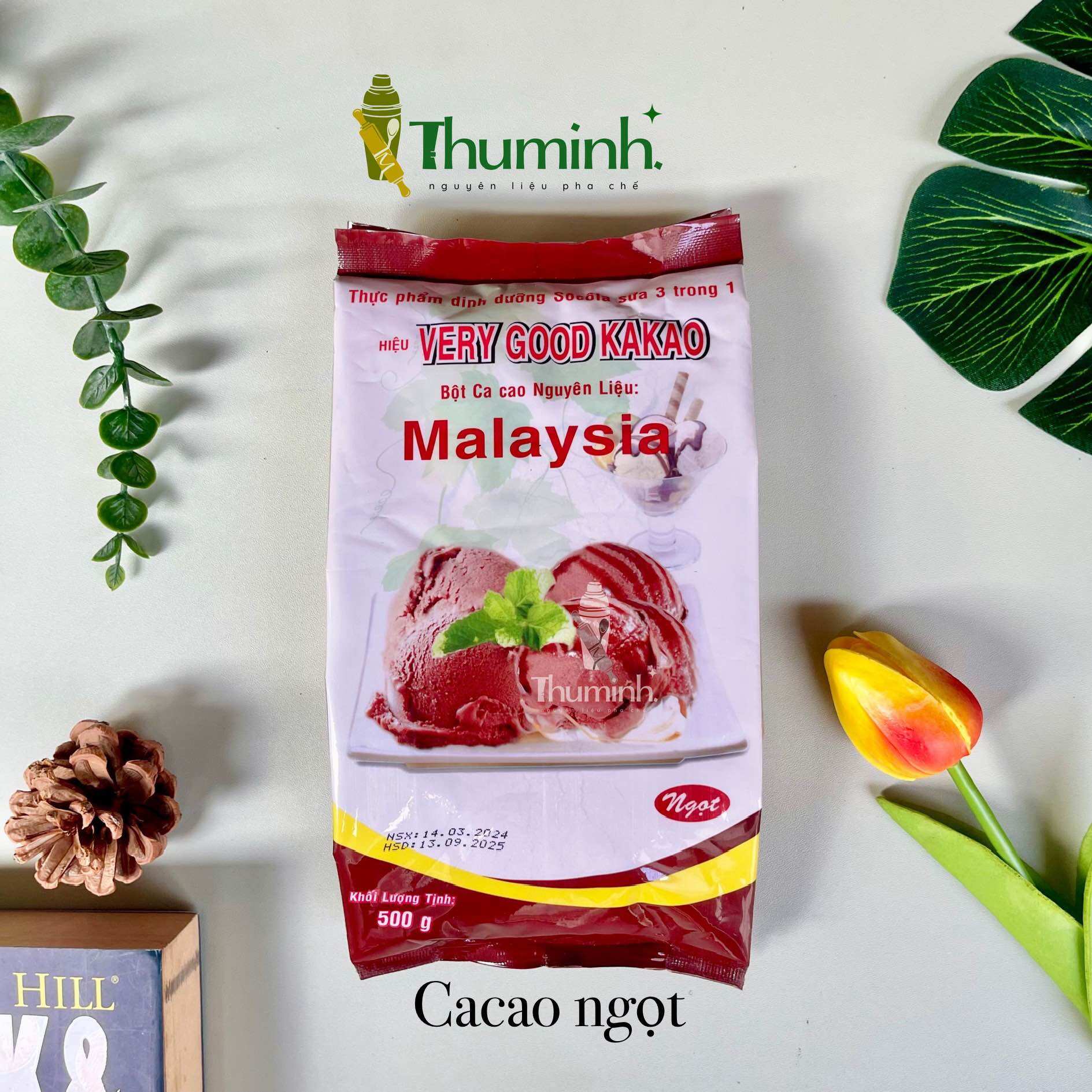 Bột Cacao Malaysia Đắng, Ngọt gói 500gr