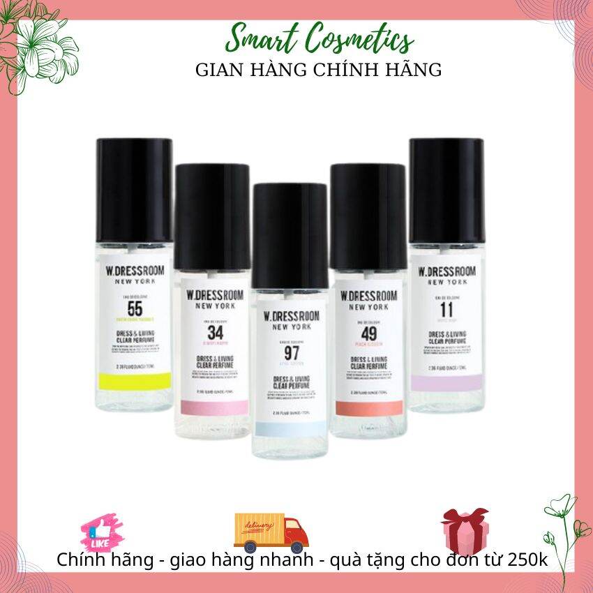 Xịt thơm quần áo W.dressroom hàn quốc khử mùi, thơm mát dễ chịu