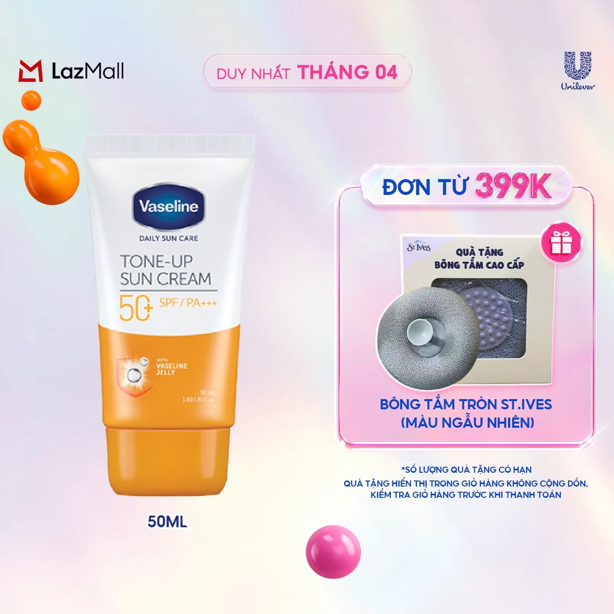 Kem chống nắng nâng tông Vaseline 50ml