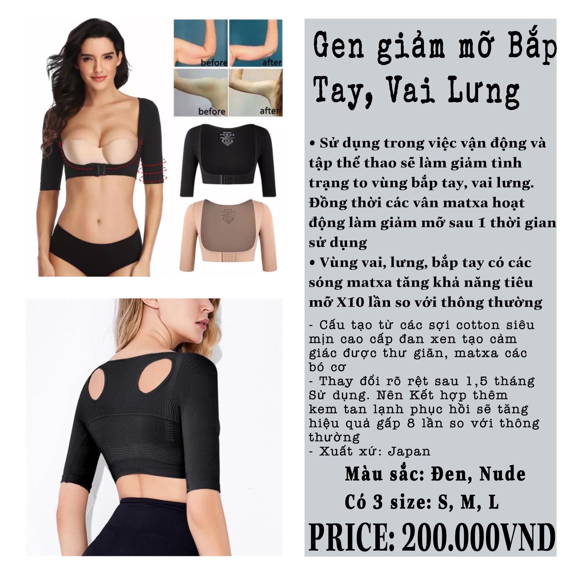 Gen giảm mỡ bắp tay, vai, lưng