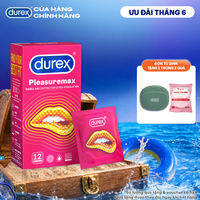 Bao cao su Durex Pleasuremax gân gai tăng khoái cảm (size 56mm, 12 bao/hộp)