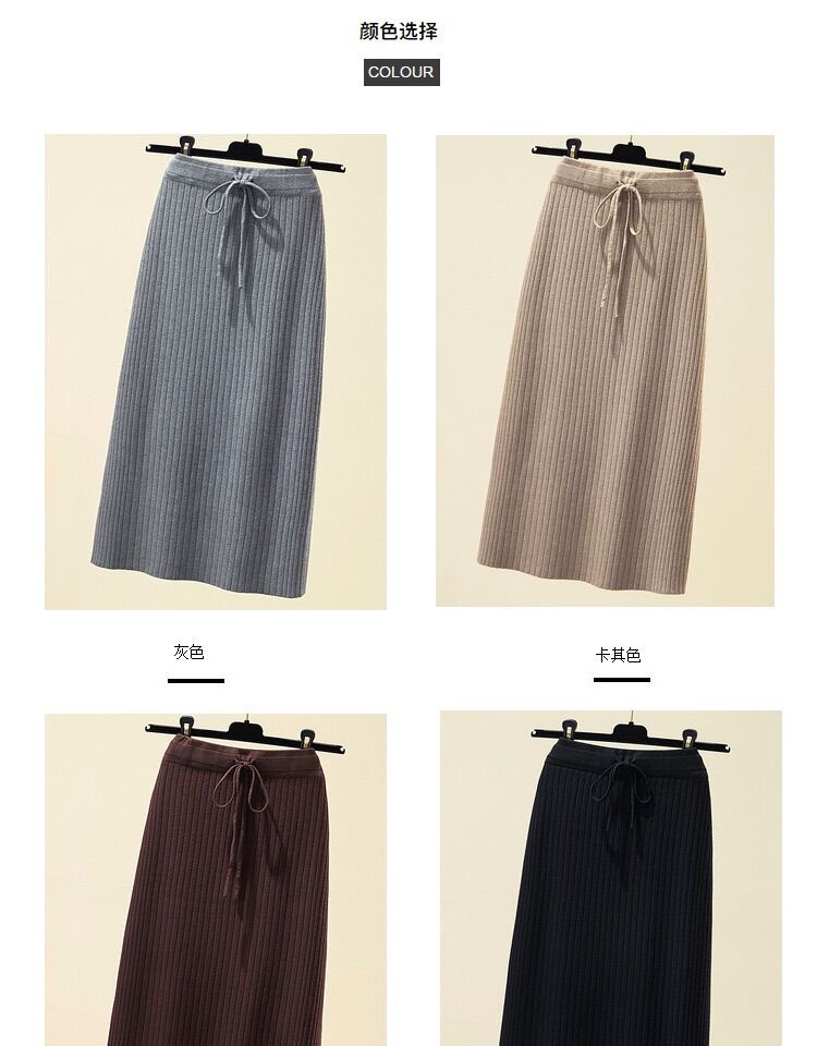 Chân váy len midi dây eo cao cấp