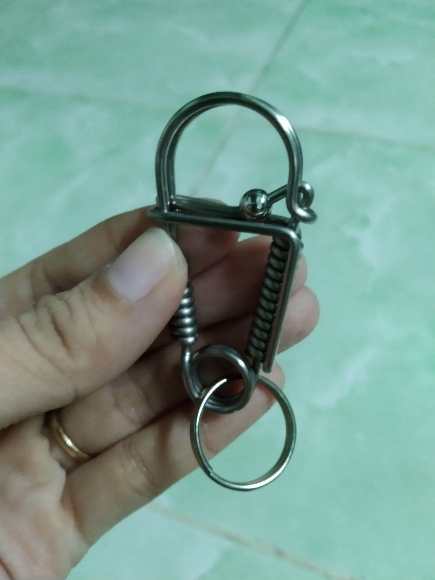 móc khóa inox phối bi combo 2 cái
