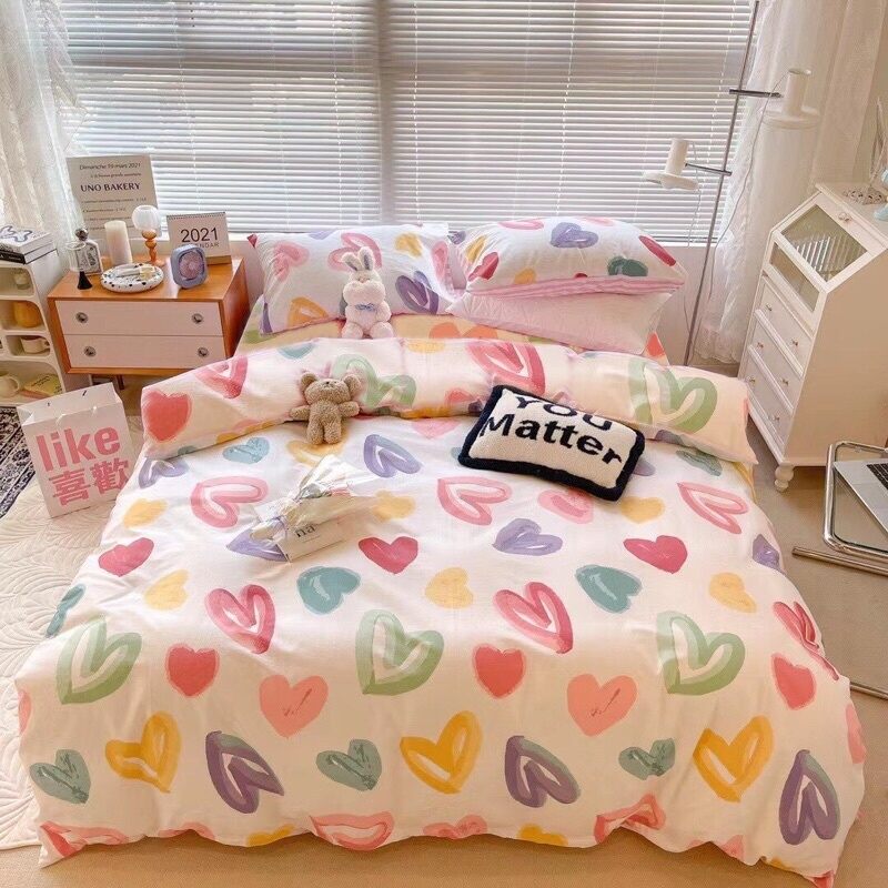 Bộ Ga gối 3 món Cotton poly bốn mùa đủ size