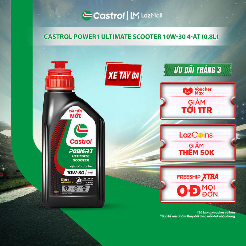 Dầu nhớt xe tay ga CASTROL POWER1 ULTIMATE SCOOTER 10W-30 4-AT (0.8L)