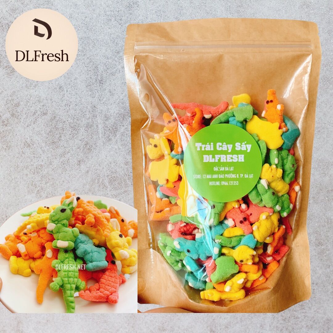 Kẹo Dẻo Hình Cá Sấu DLFresh Đặc Sản Đà Lạt 450gr