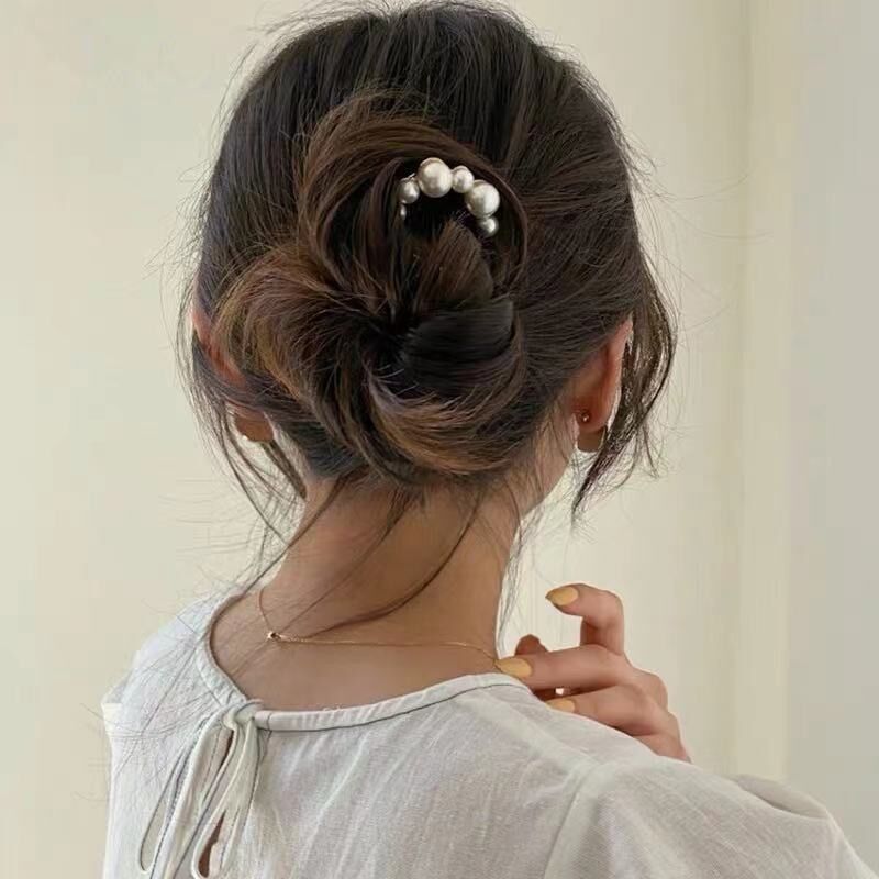 Trâm cài tóc đính hạt ngọc trâm búi tóc nữ tính