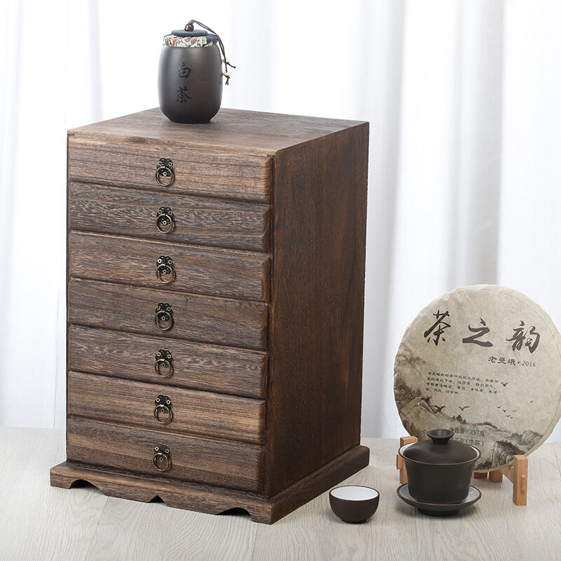 Hộp Đựng Trà Pu'er Bằng Gỗ Hộp Đựng Đồ Để Bàn Nhiều Ngăn Hộp Đựng Bánh Trà Pu'er Hộp Đựng Đồ Bằng Gỗ Hộp Đựng Trà Kiểu Trung Quốc Cổ Điển