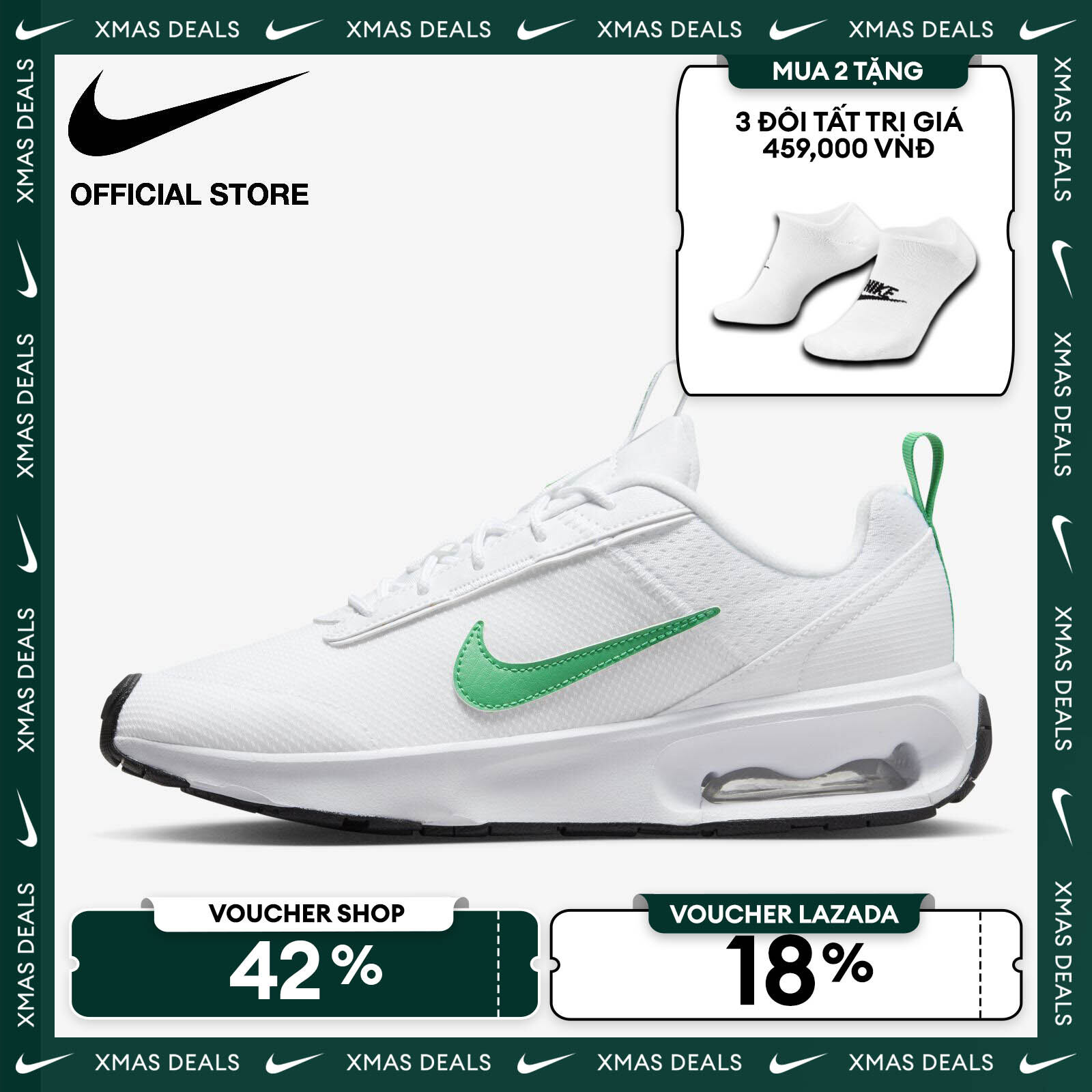 VOUCHER 42% + MUA 2 TẶNG VỚ Giày Thể Thao Nike Women's Air Max INTRLK Lite Shoes - White