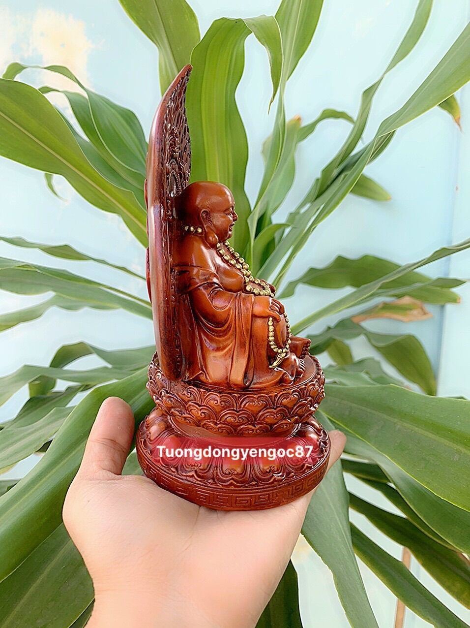 Tượng phật Di lạc nâu cao 17 cm