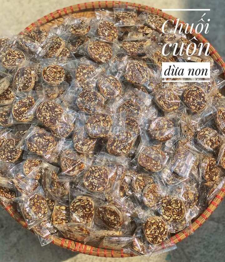 Kẹo chuối tươi cuộn dừa non 500g