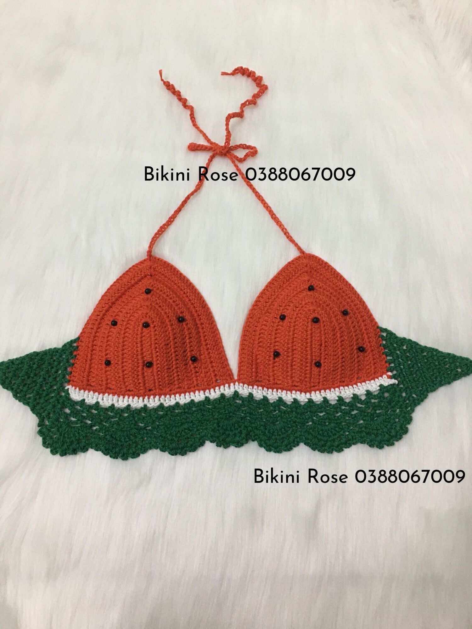 Áo len móc dưa hấu