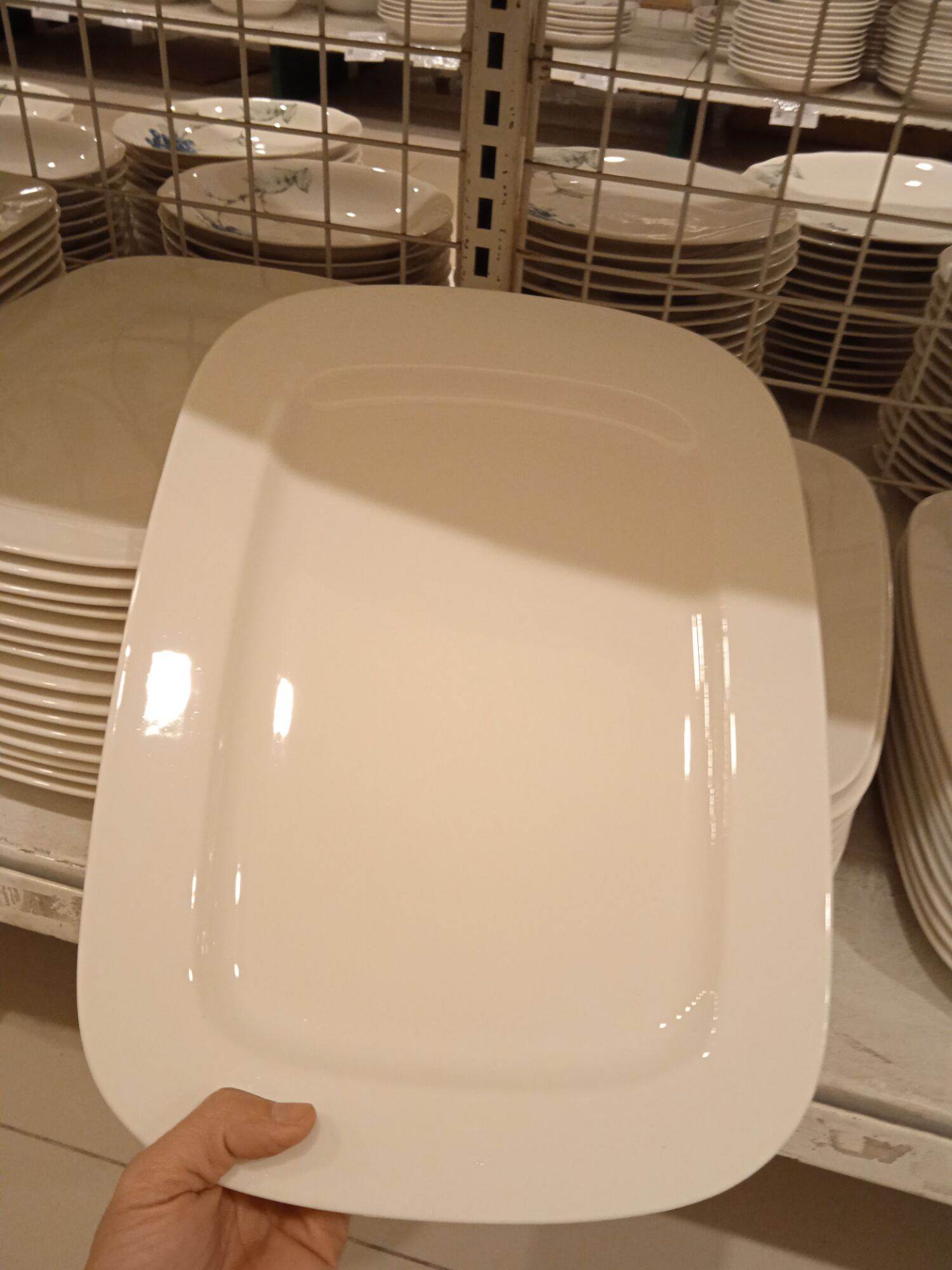 Dĩa chữ nhật 36*26 - trắng ngà