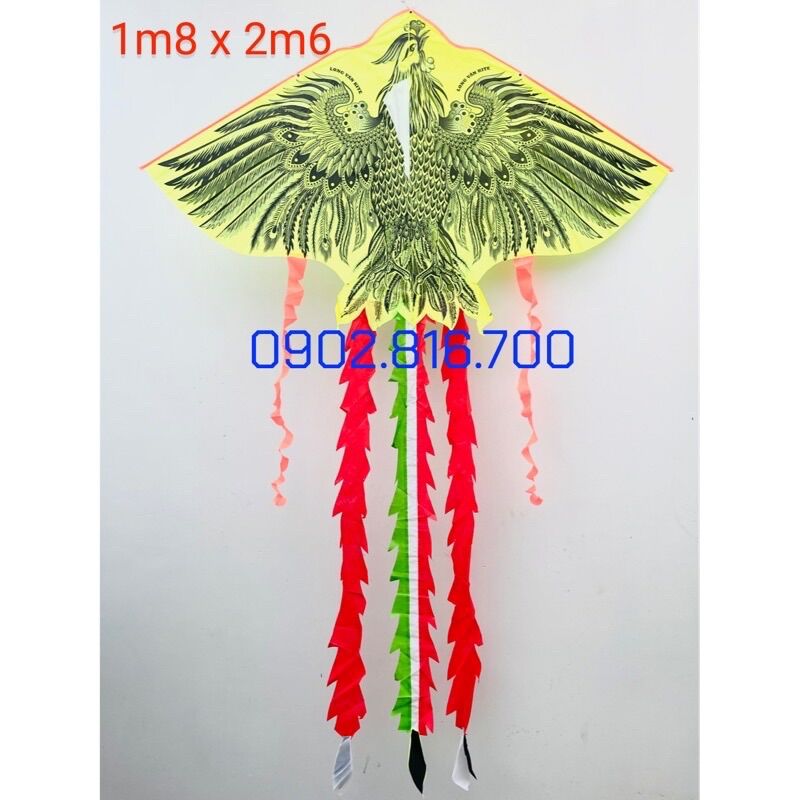[HCM]DIỀU PHỤNG MÀU 5 đuôi lơn ngang 1m8 x dài 2m6 ( tặng kèm cuộn dây thả diều )