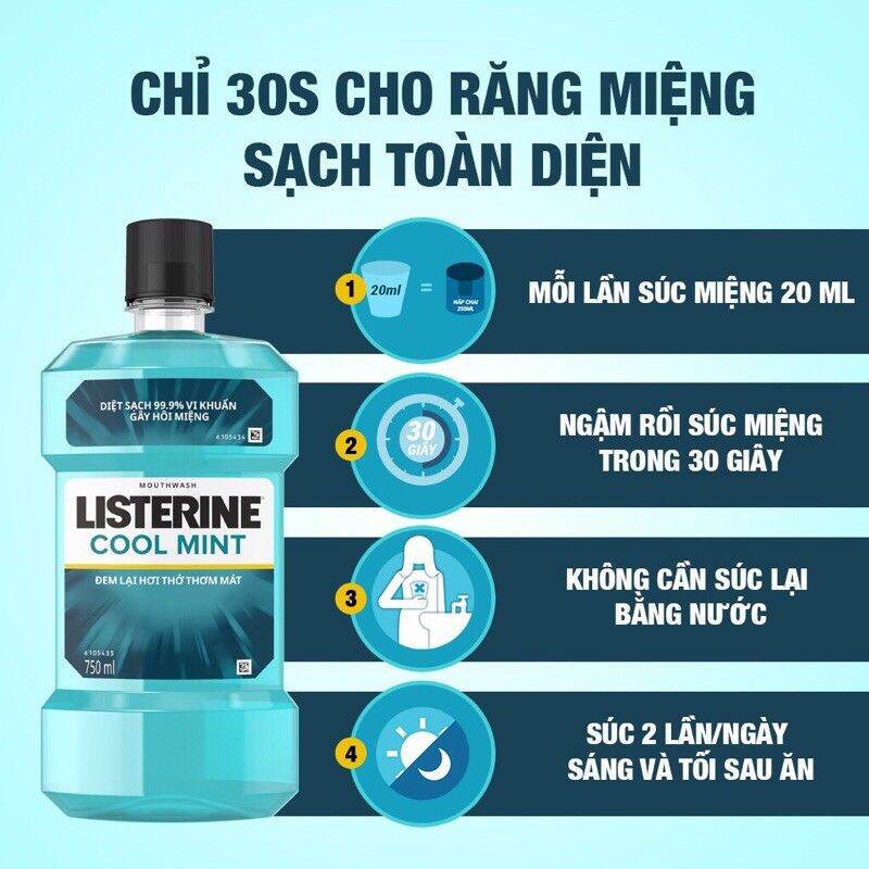[HCM]Nước Súc Miệng LISTERINE 750 ml