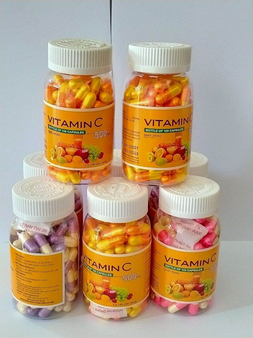 VITAMIN C Lọ 100 viên Vinaphar  [Màu ngẫu nhiên]  giúp tăng cường sức đề kháng cho cơ thể