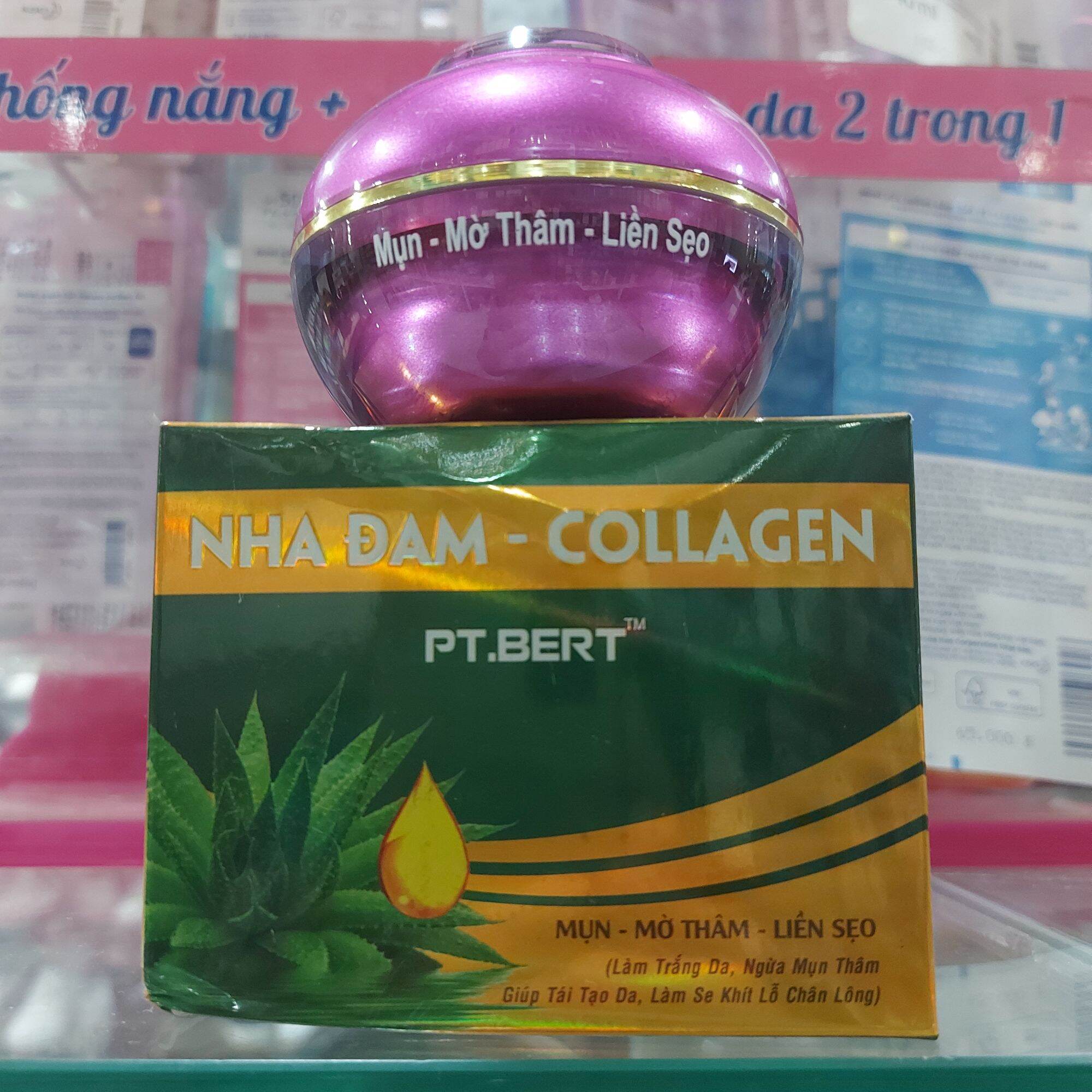Kem mụn mờ thâm liền sẹo pt bert nha đam collagen 30g